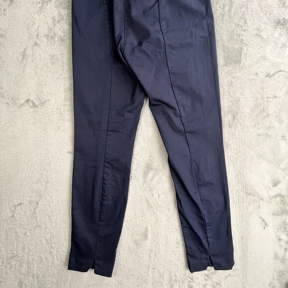 H&M Skinny Pants Womens 14 Navy Blue Super Stretch Ankle Slit High Elasticity - Picture 14 of 16